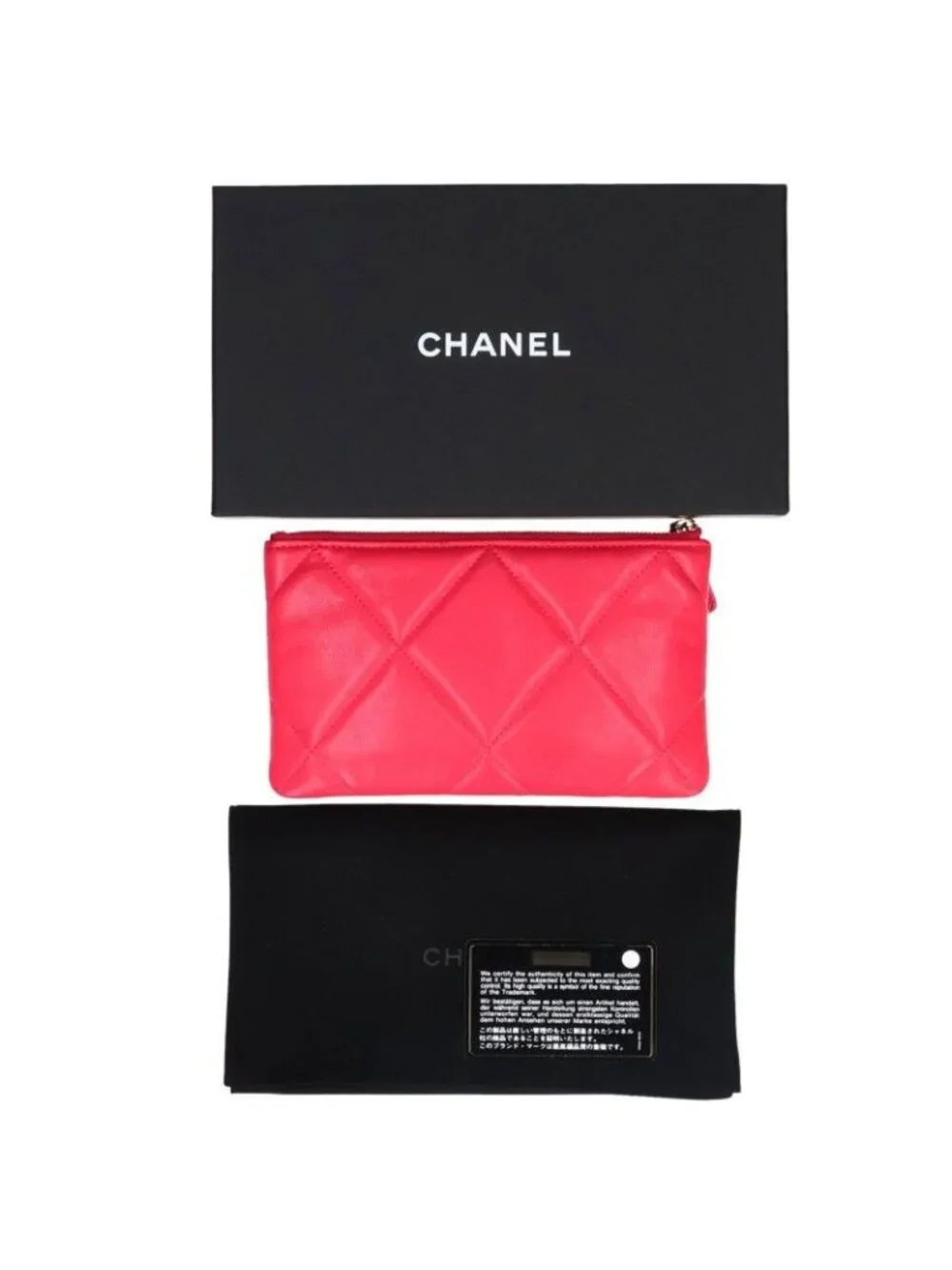 Chanel CC Logo Lambskin Pouch